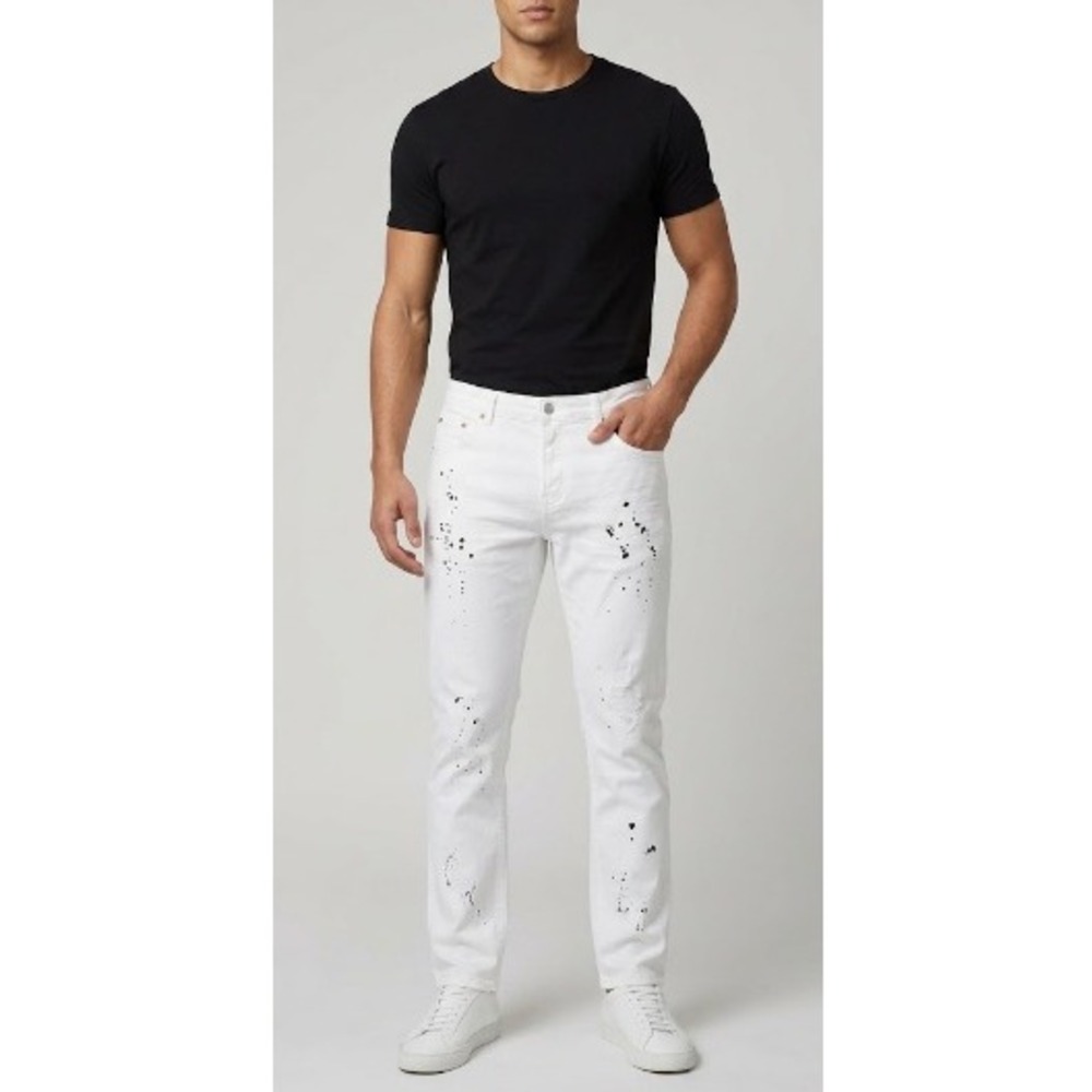 Purple Brand Men's White Paint Splatter Print Skinny Cut Jeans Size 38 NWT